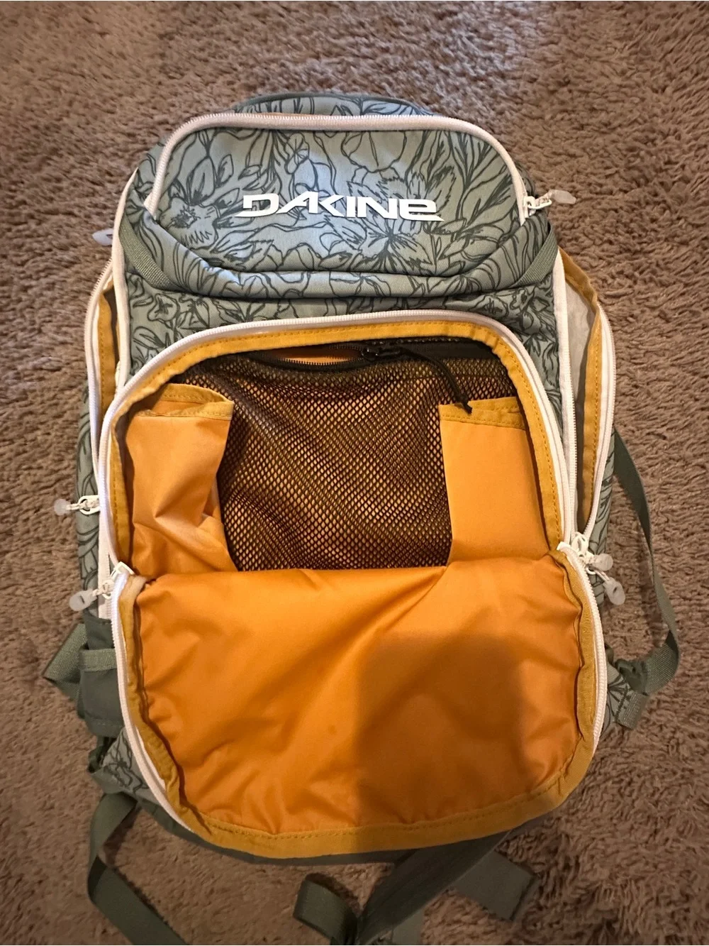 Dakine Floral Print Backpack in Sage teal color
